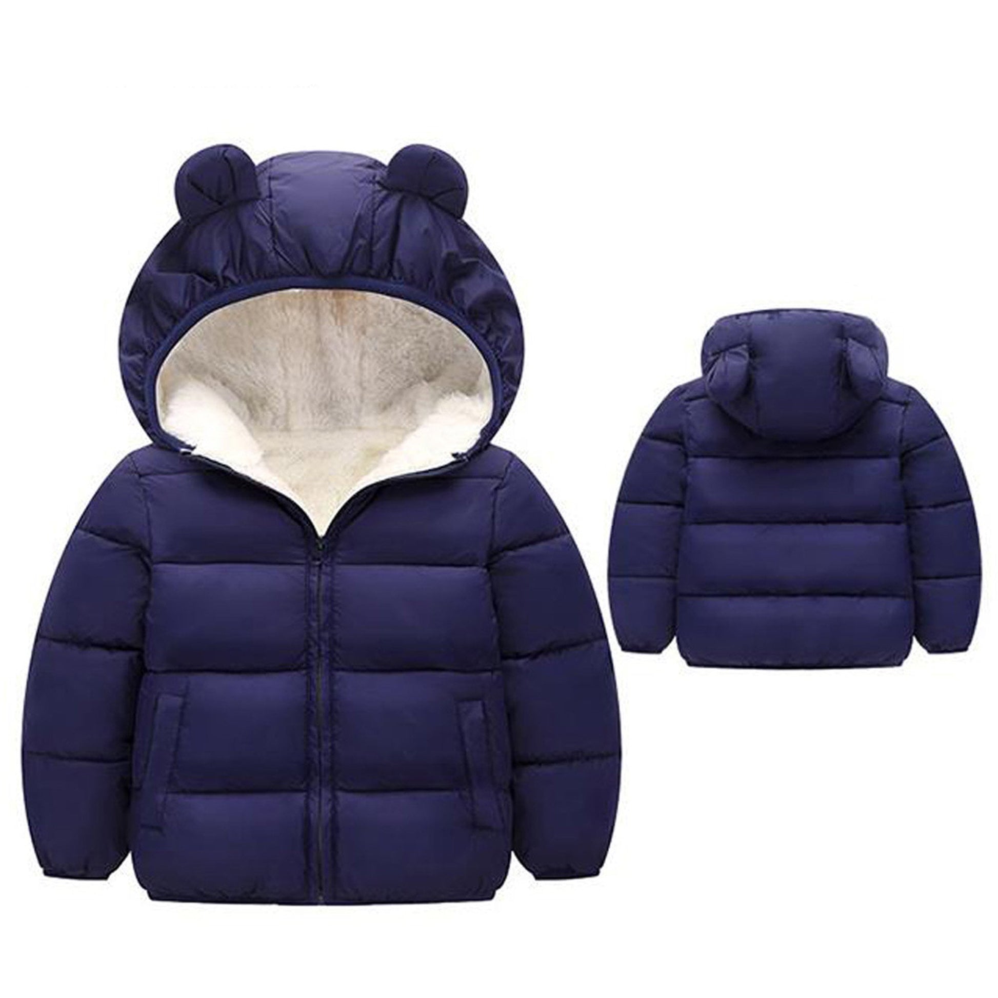 Bear Hooded Coat Winter Thick Jacket Winter Outwear  Clothing Sets 3M-6Y