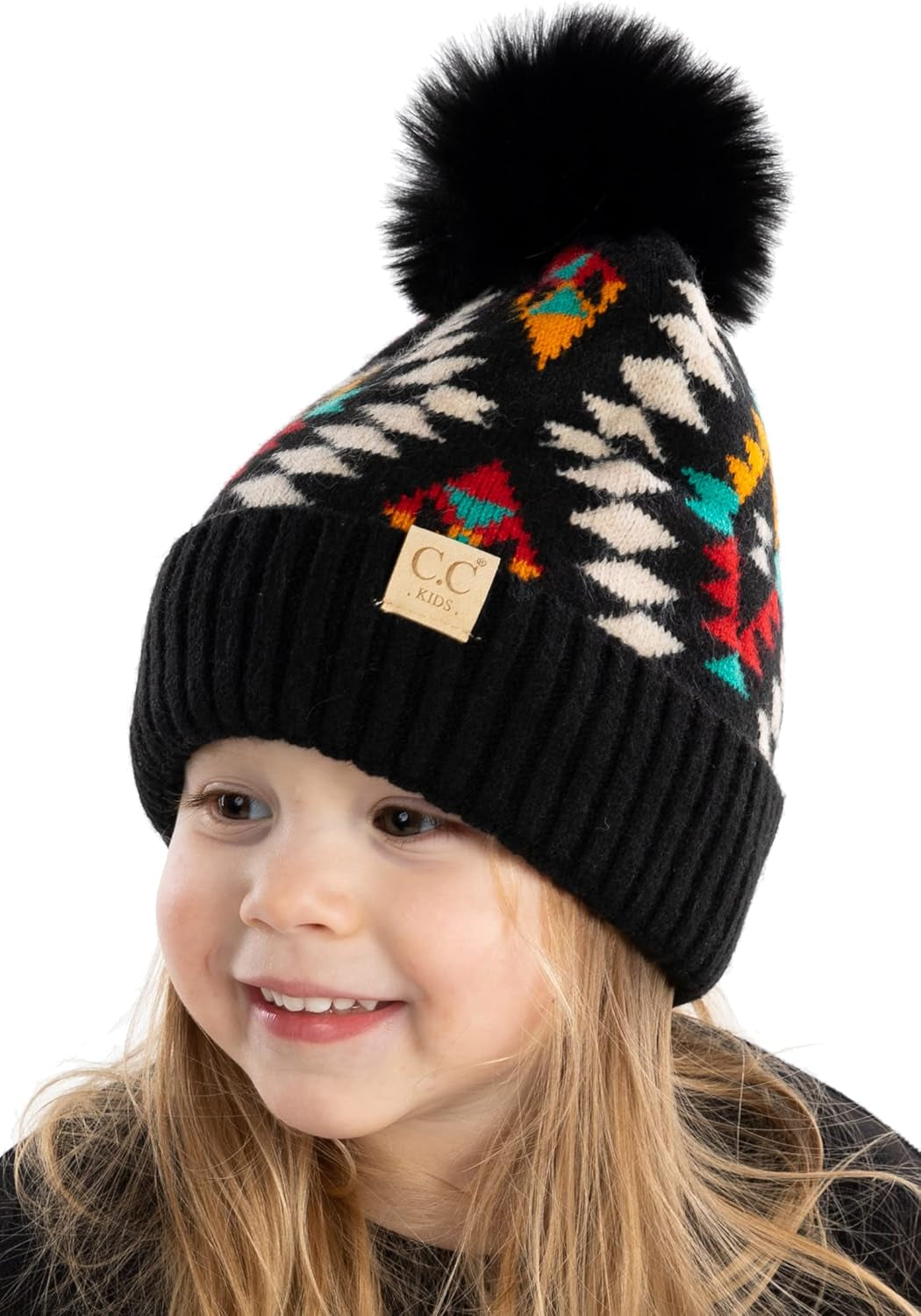 Cozy Toddler Cable Knit Pom Beanie - Warm Winter Hat for Kids