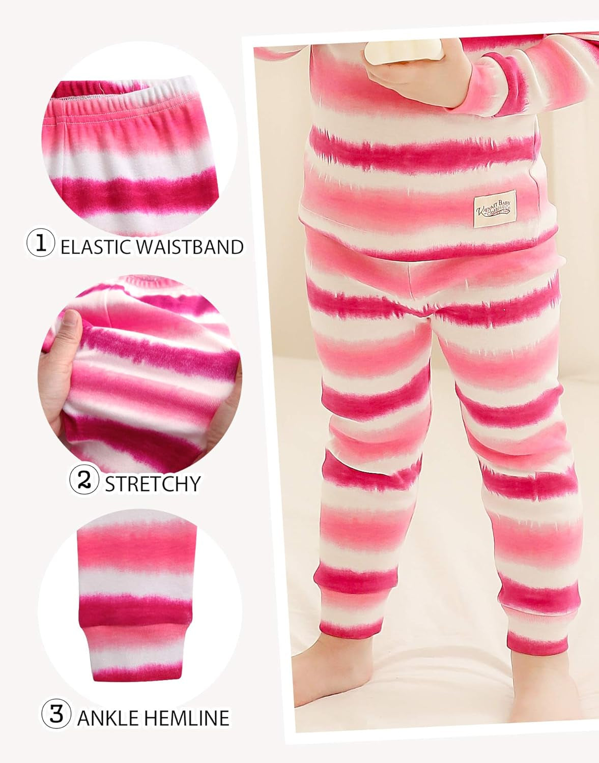 12M-12Y Toddler Kids Boys Girls 100% Cotton Marbling Tie-dye Sung Fit Sleepwear Pajamas 2Pcs Pjs Set