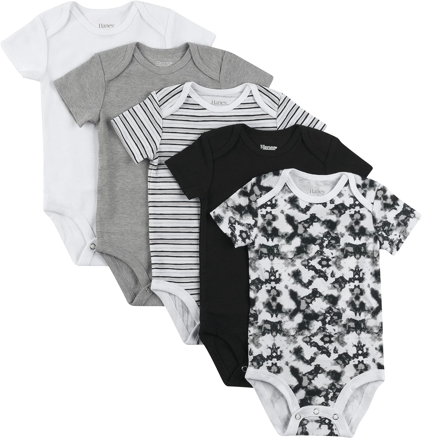 Baby Bodysuits, Ultimate Flexy Short Sleeve for Boys & Girls, 5-Pack