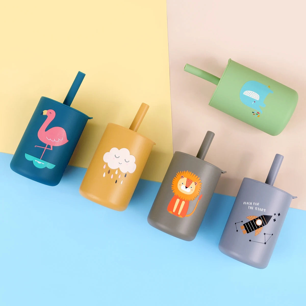 Silicone Training Cup and Straw for Children