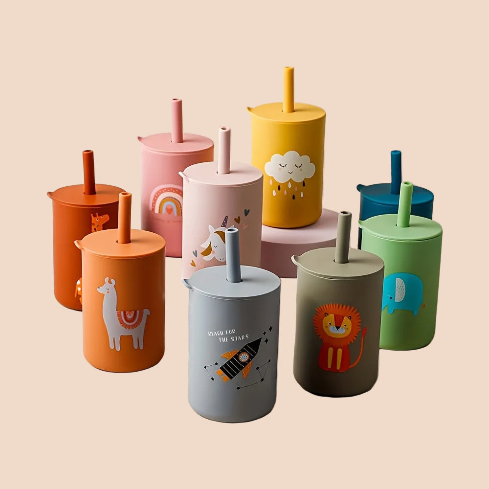 Silicone Training Cup and Straw for Children