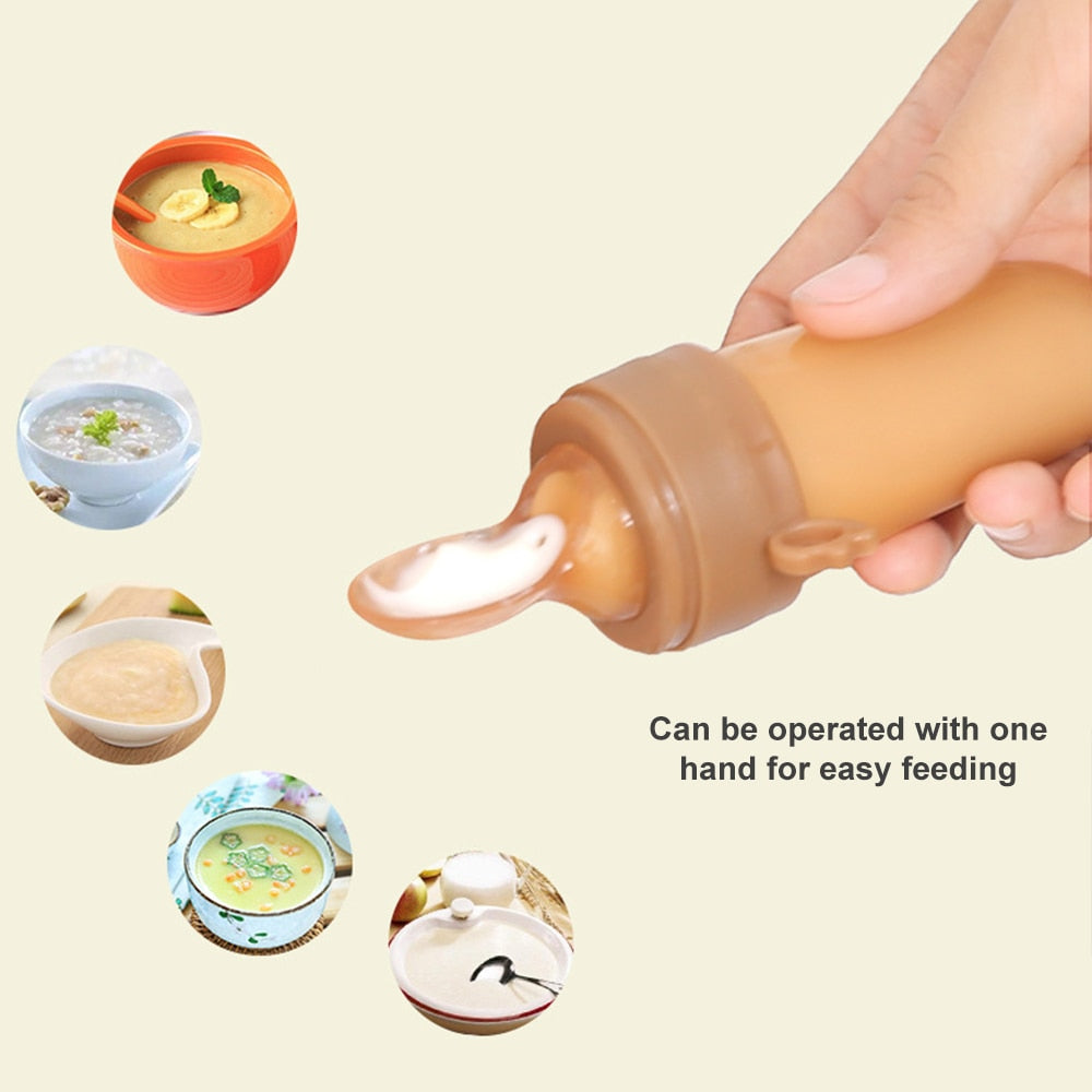 Bottle Squeeze Spoon Silicone Feeder - Baby