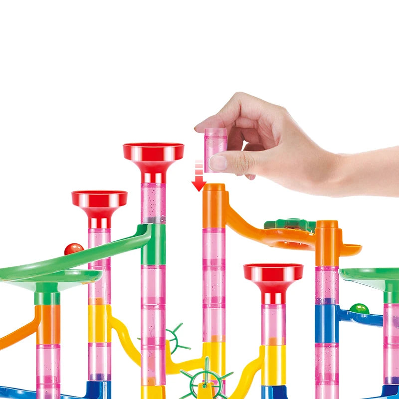 Marble Run Race Track Building Blocks Kids 3D Maze Ball Roll Toy DIY