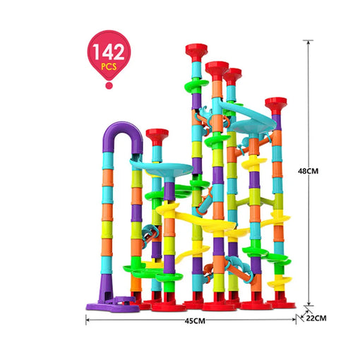 Marble Run Race Track Building Blocks Kids 3D Maze Ball Roll Toy DIY