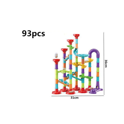 Marble Run Race Track Building Blocks Kids 3D Maze Ball Roll Toy DIY