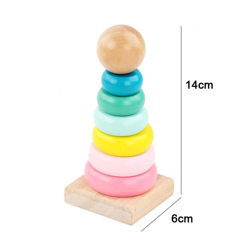 Kids Montessori Wooden Toys Macaron Blocks Learning Toy Baby Music