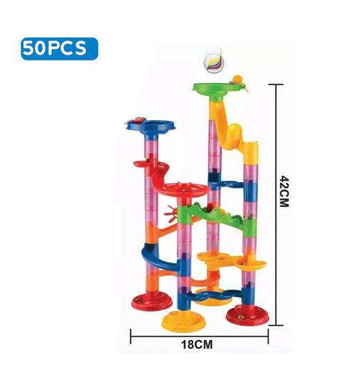 Marble Run Race Track Building Blocks Kids 3D Maze Ball Roll Toy DIY