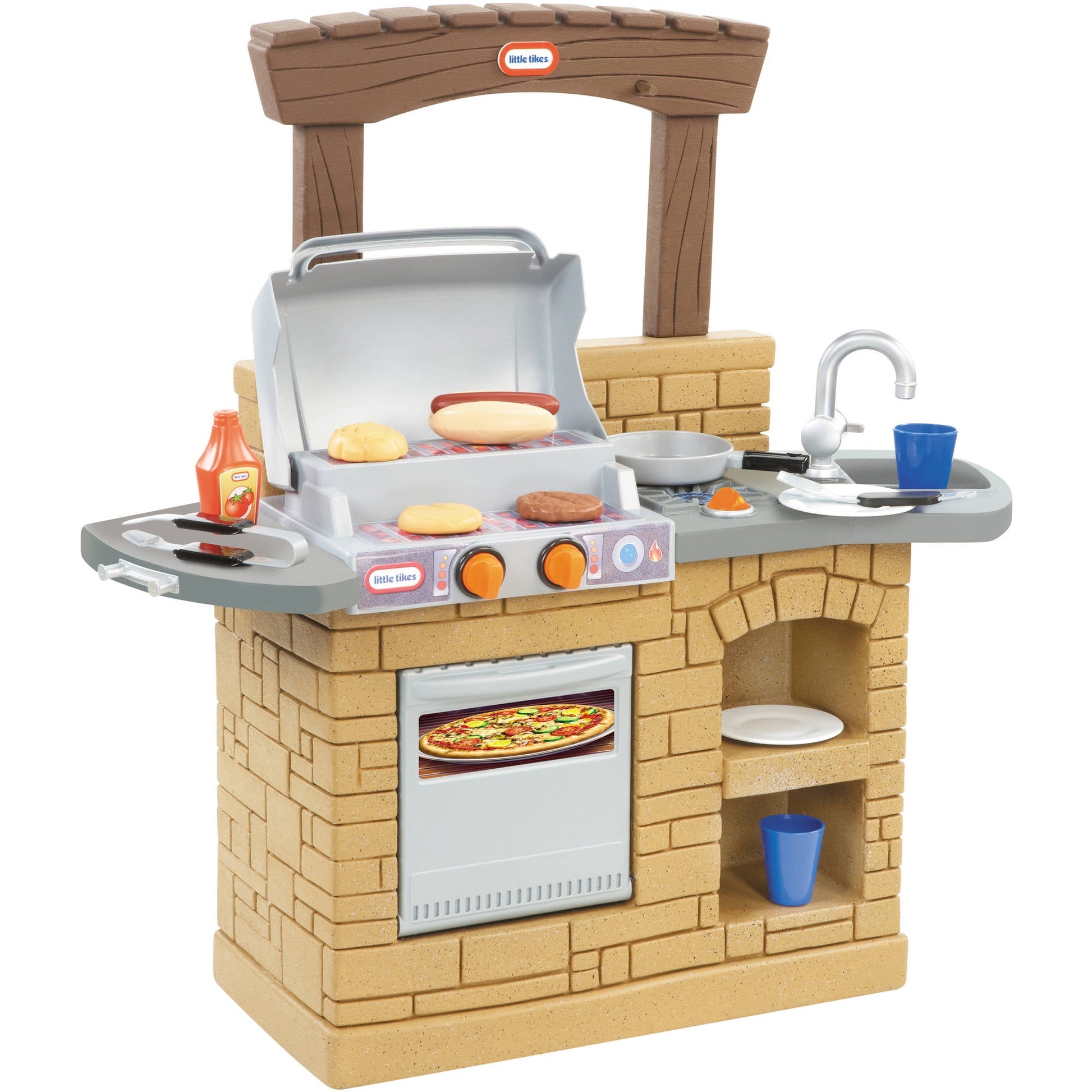 Cook 'N Play 12-Piece BBQ Playset with Oven, Tan, for Ages 3 to 5 Years
