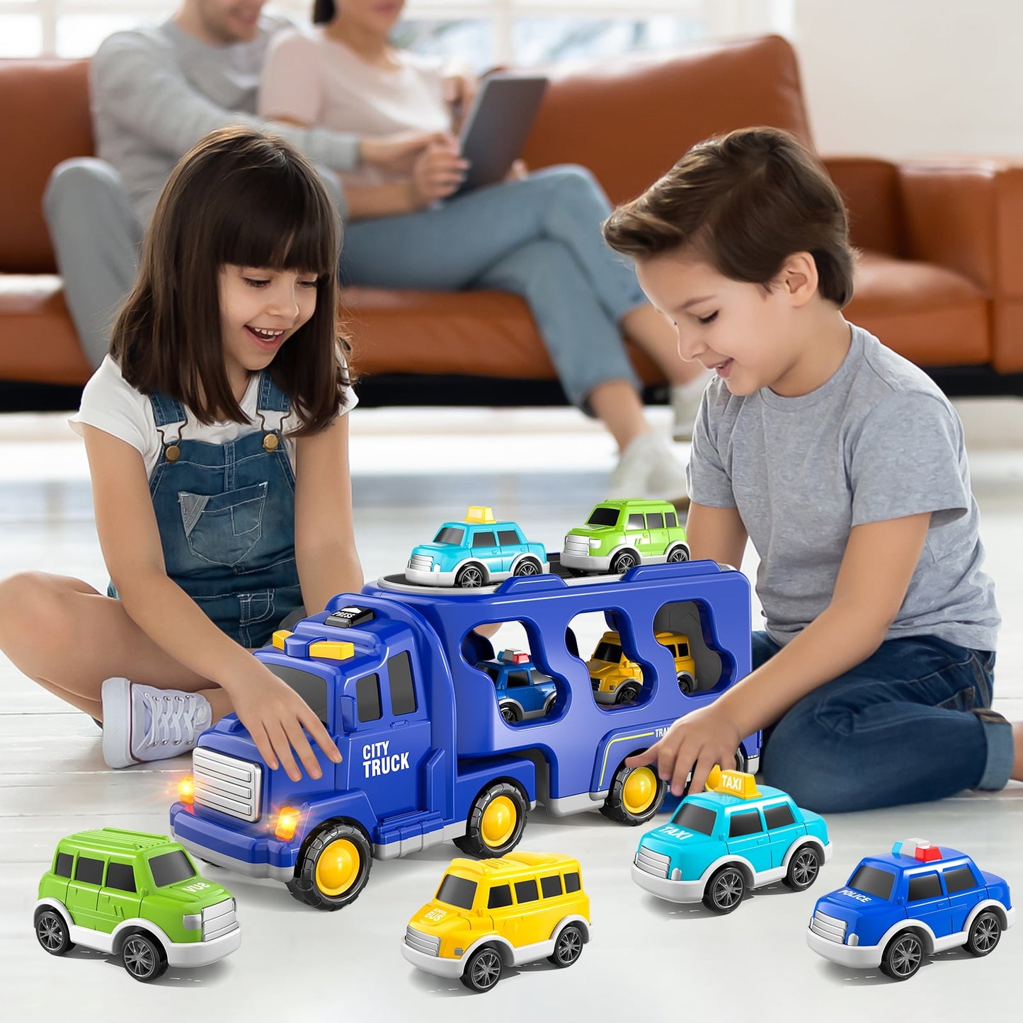 Truck Toys for Kids Boys, Car Set Boys Toys Ages 2Y-5Y, Birthday Gift for  Boys