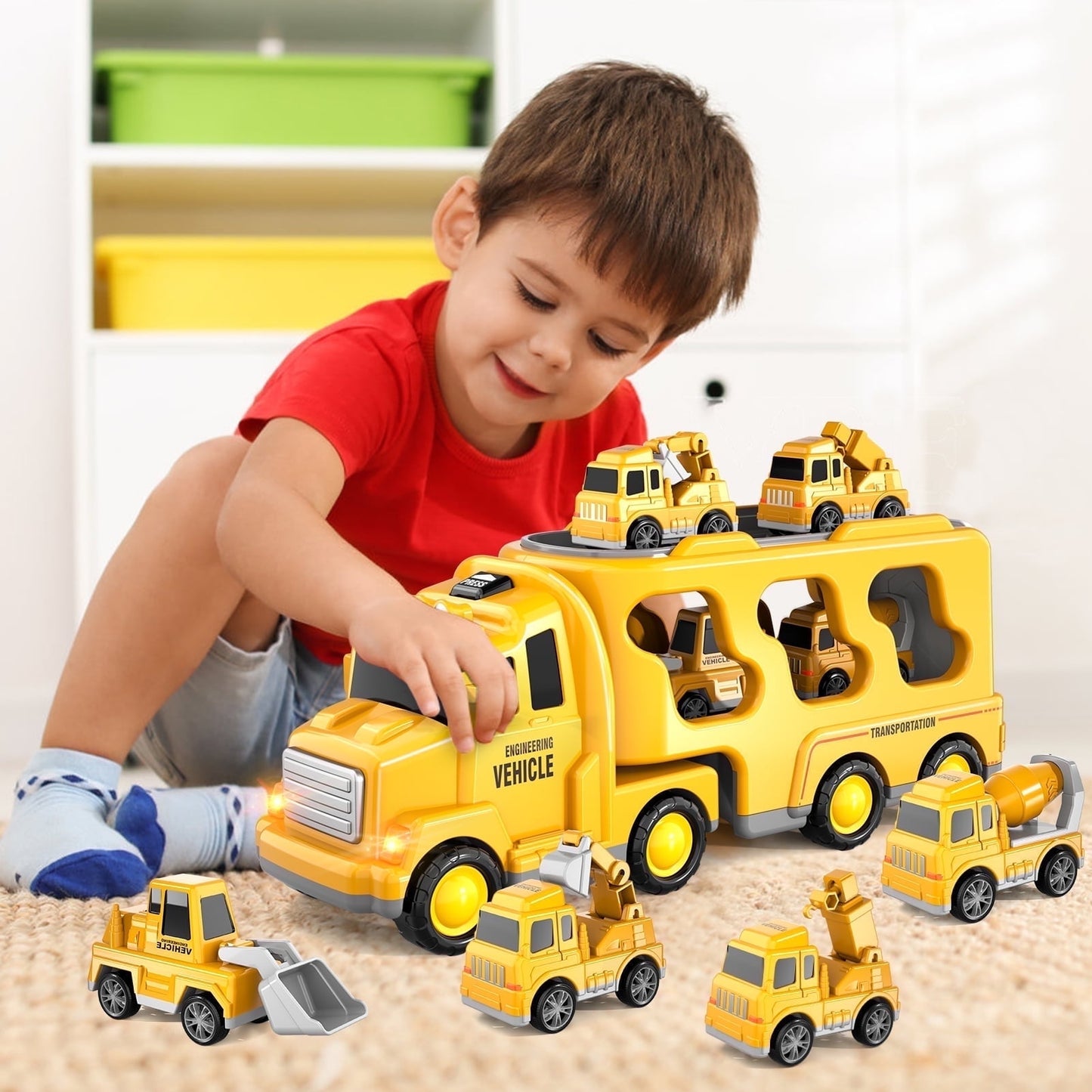 Truck Toys for Kids Boys, Car Set Boys Toys Ages 2Y-5Y, Birthday Gift for  Boys