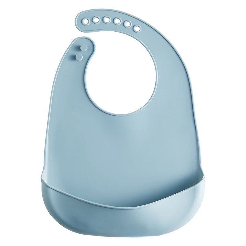 Baby Silicone Bib Babies Waterproof Bib Solid Color