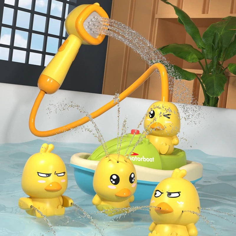 Cute Duck Electric Water Spray Bathroom Bathing Toys Baby Bath Toys