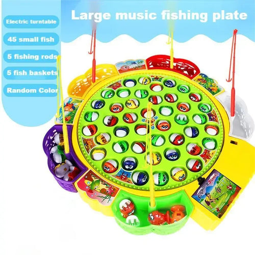 Fishing Toys Electric Rotating Magnetic Play Game Music Spinning Fish
