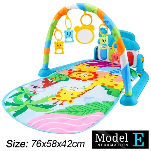 Baby Fitness Stand Music Play Gym Activity Toys Newborn Piano Crawling