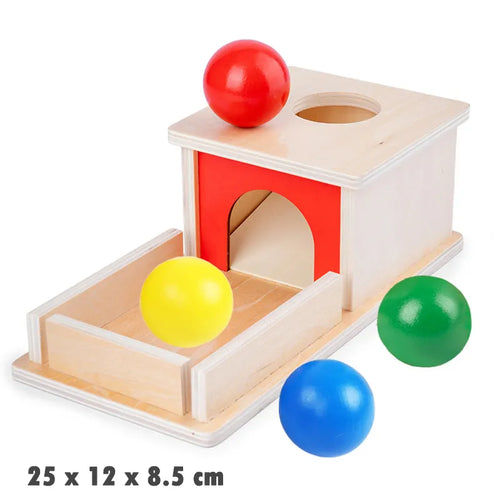 Kindergarten Montessori Wooden Toys Winder Object Permanence Box