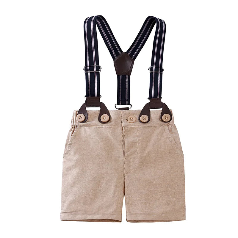 4PCS Baby Boy Set Fashion Gentleman Suit Short Sleeve