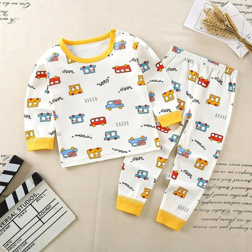 Children Sets 100% Cotton Kids Pajamas Boys Shirt Suit