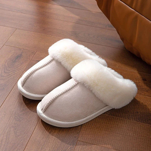 Flat Faux Fur Suede Fluffy Furry Home Slippers