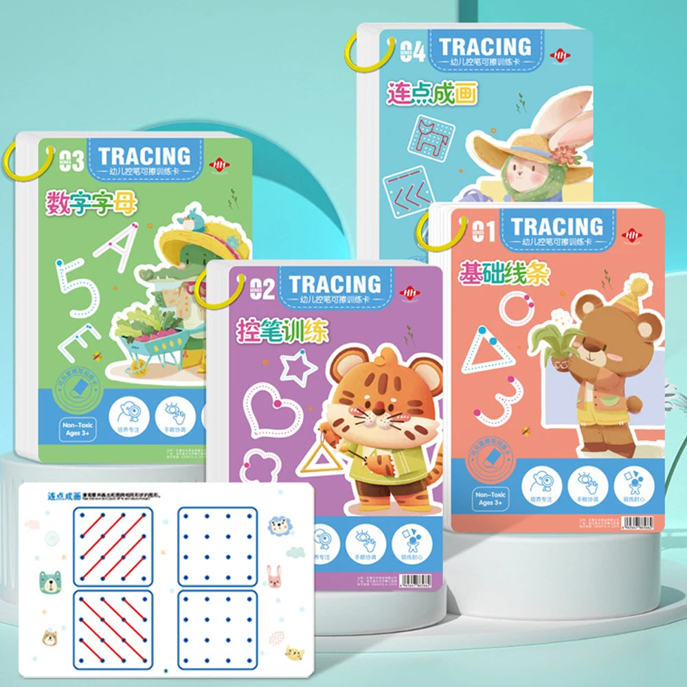 Reusable Pen Control Training Book for Children Tracing
