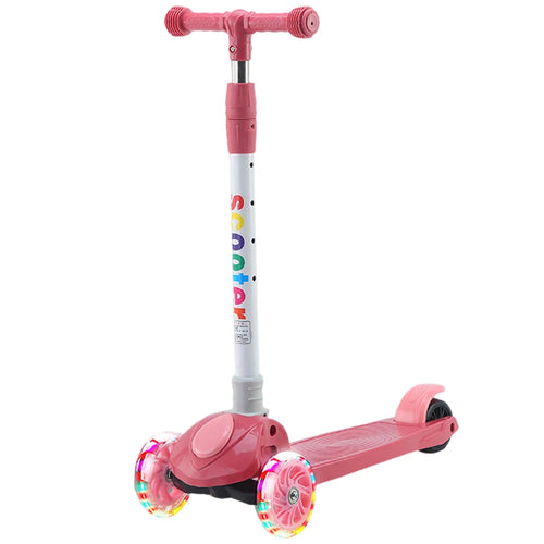 Kids Push Scooter Light-Up Wheels Adjustable Height