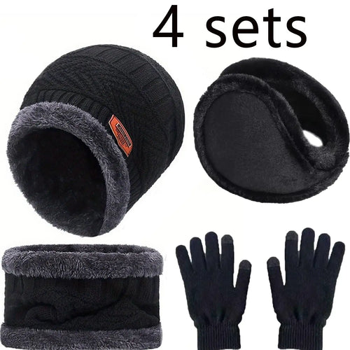2Pcs 4Set Winter Warm Hat Scarf Gloves Set (3+Years)