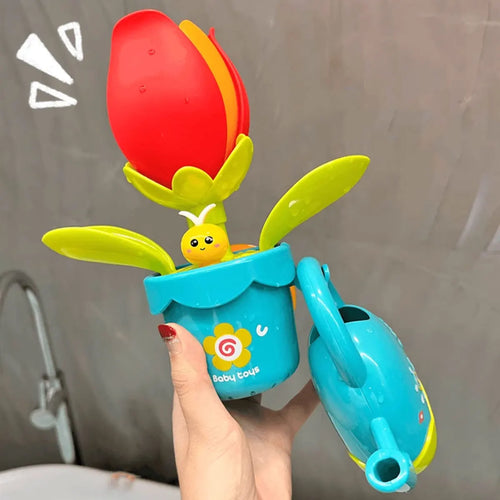 Duck/Flower Shape Baby Bath Toy Play Water in Lion Waterwheel Children