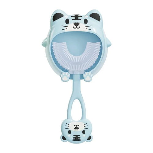 U-shape Kids Toothbrush Cartoon Print With Holder