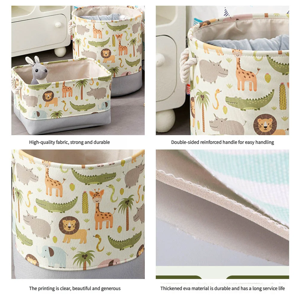 Cartoon Fabric Toy Storage Box for Children Large Thick Folding