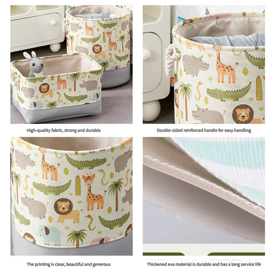 Cartoon Fabric Toy Storage Box for Children Large Thick Folding