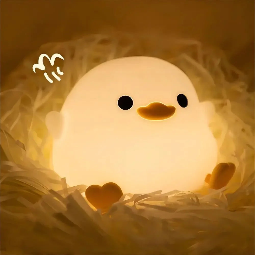 Cute Duck Led Night Light USB Rechargeable Silicone Lamp