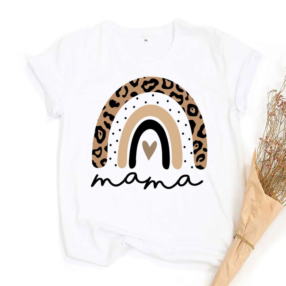 Mama Mini Leopard Heart Print Family Matching Clothes
