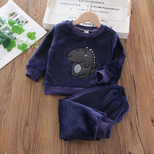Children's Pajama Sets Bear Tops + Pants 2Pcs Kids Pajamas Winter Boy