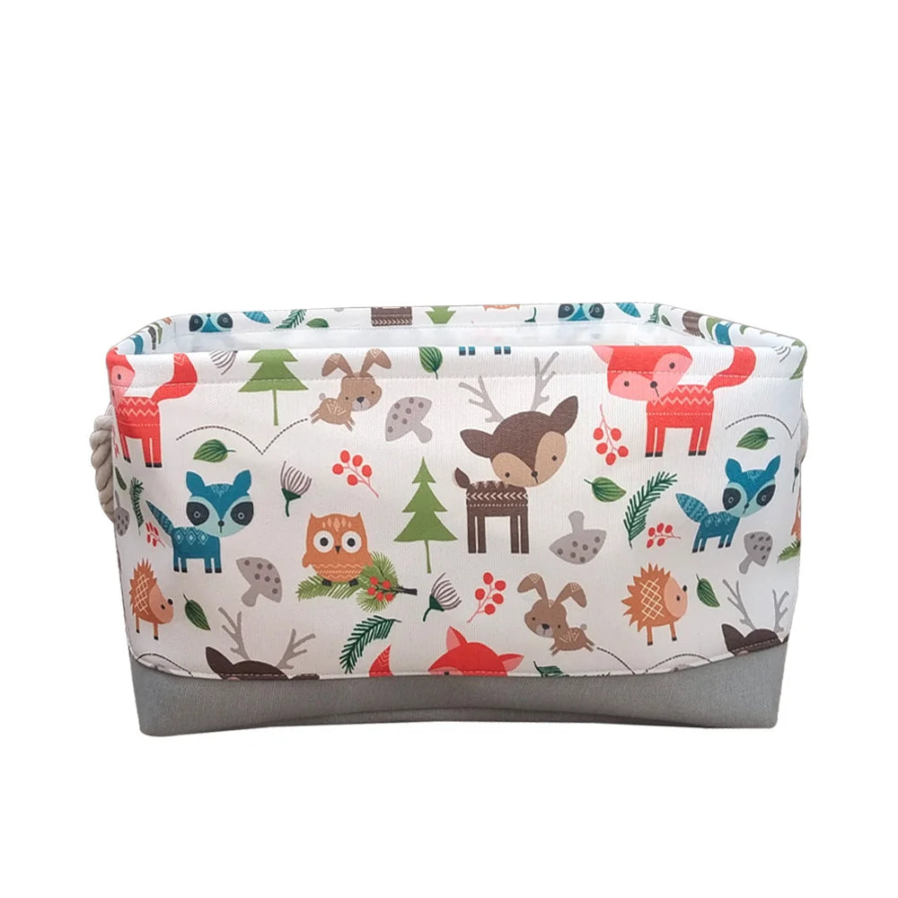Cartoon Fabric Toy Storage Box for Children Large Thick Folding