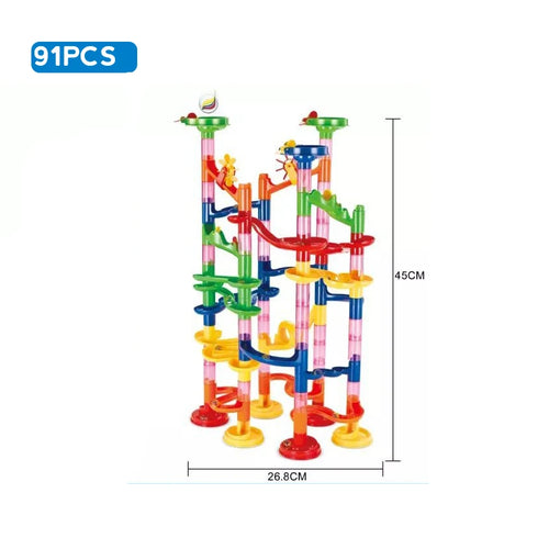 Marble Run Race Track Building Blocks Kids 3D Maze Ball Roll Toy DIY