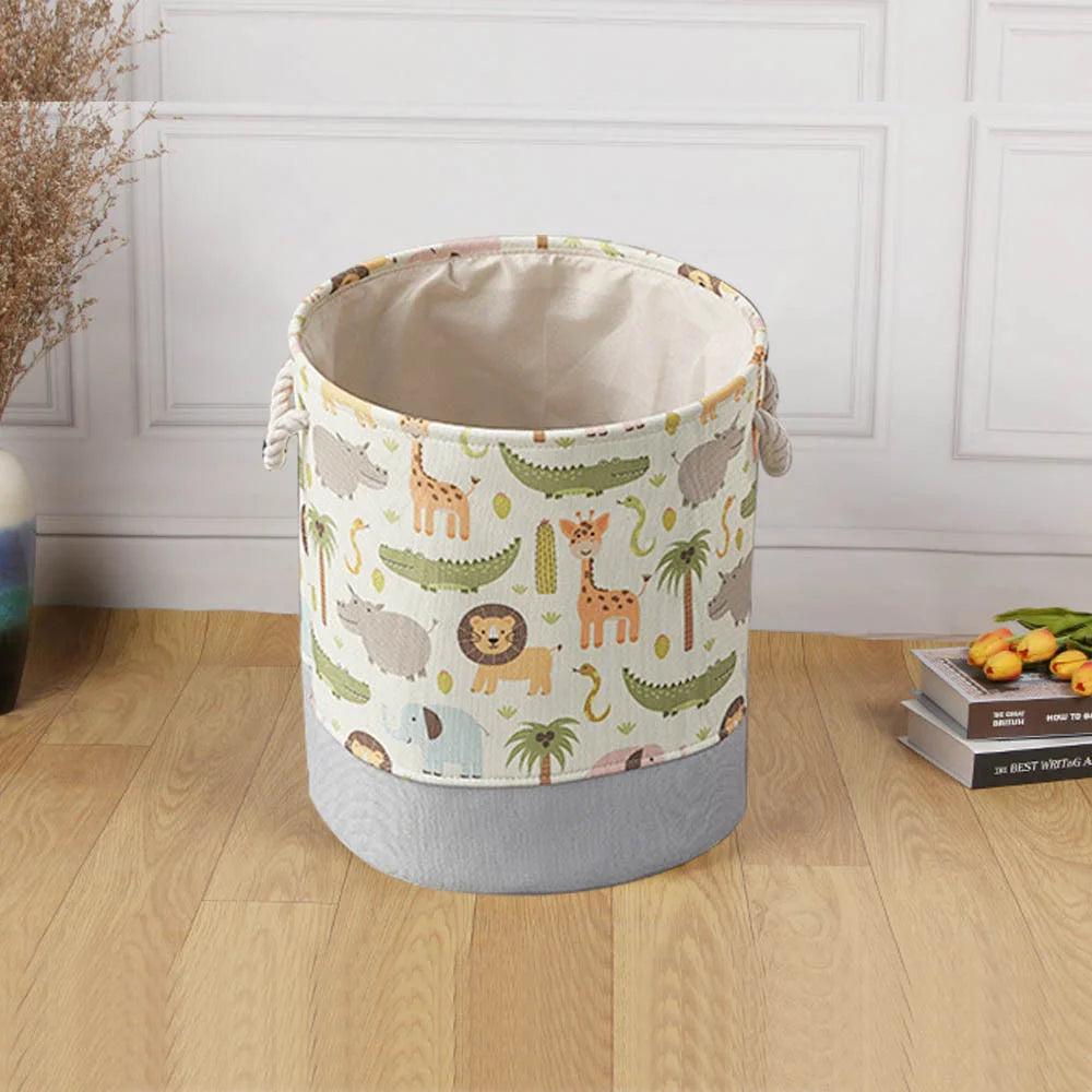 Cartoon Fabric Toy Storage Box for Children Large Thick Folding