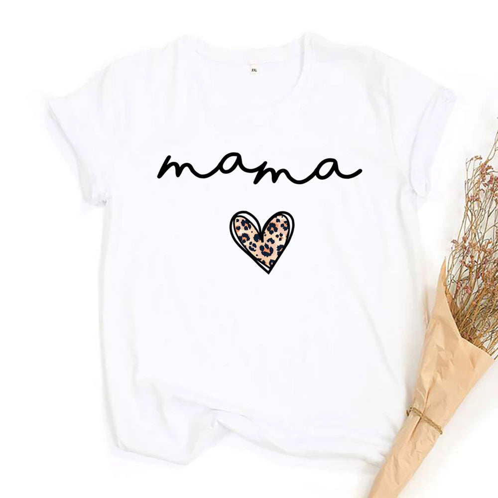 Mama Mini Leopard Heart Print Family Matching Clothes