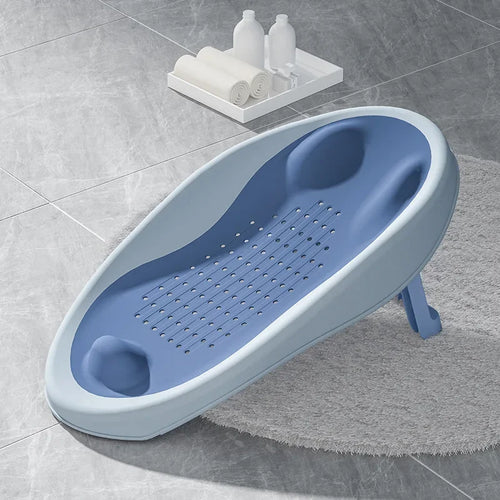 Foldable Baby Bath Seat - Non-Slip PP Shower Net Support, Ergonomic