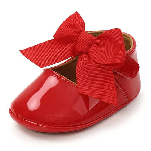 Bowknot Rubber Sole Anti-slip PU Ballet Shoes