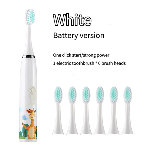Children's Cartoon Electric Toothbrush with 5 Replacement Heads