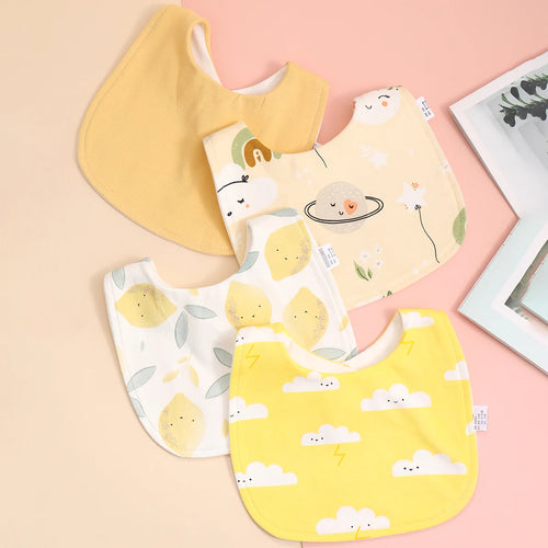 4pcs Cotton Soft Baby Adjustable Bibs