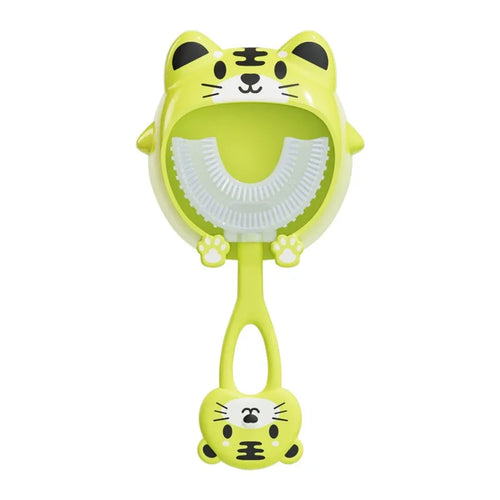 U-shape Kids Toothbrush Cartoon Print With Holder