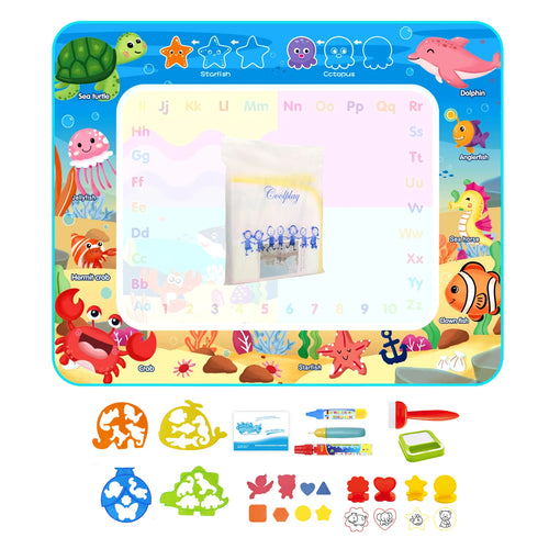 Magic Water Drawing Mat Coloring Doodle Mat with Magic Pens Montessori
