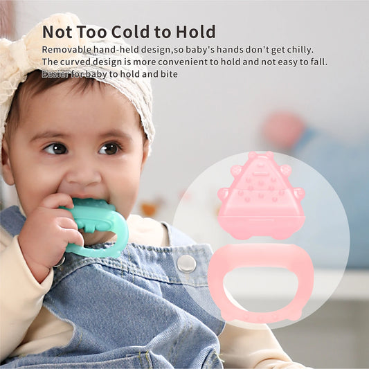 Freezable Baby Silicone Teething Toys – Cooling Relief for Babies 0-12