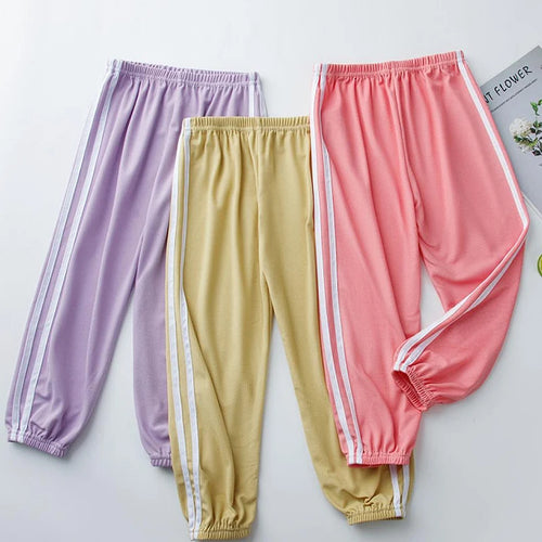 1/3 Pieces Children's Summer Solid Color Girls Basic Sports Pants