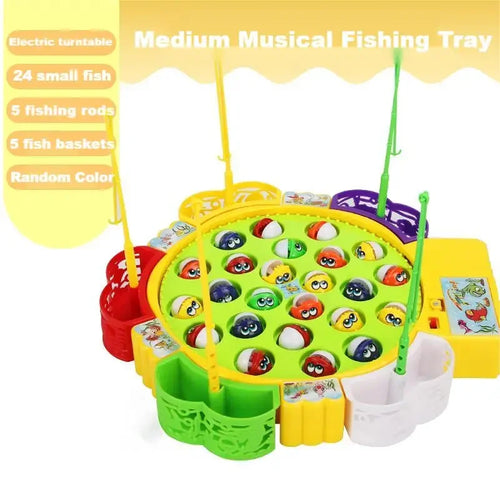 Fishing Toys Electric Rotating Magnetic Play Game Music Spinning Fish