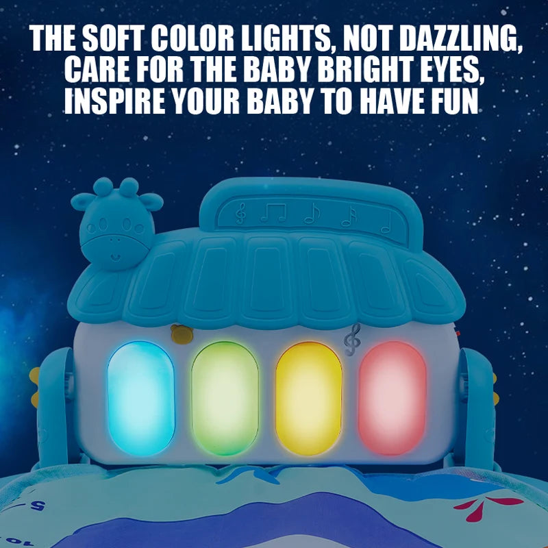 Baby Fitness Stand Music Play Gym Activity Toys Newborn Piano Crawling