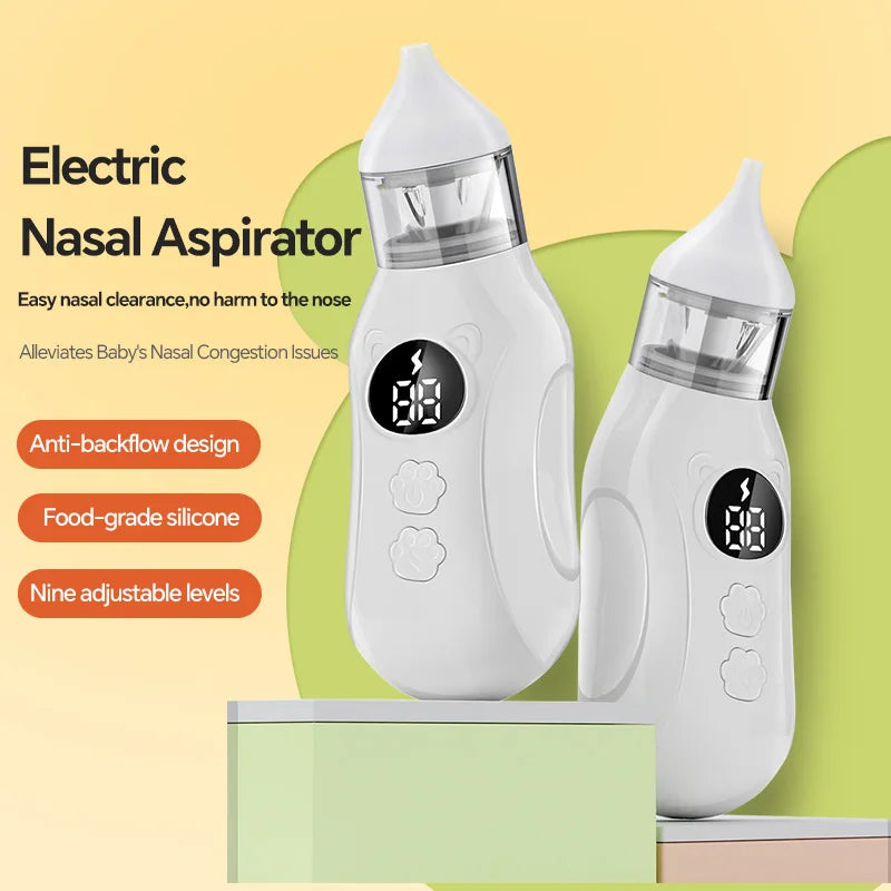 Electric Baby Nasal Aspirator Rechargeable Low Noise Nose Cleaner 9