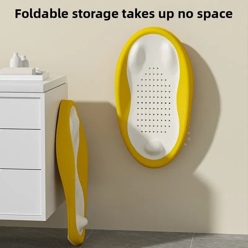Foldable Baby Bath Seat - Non-Slip PP Shower Net Support, Ergonomic