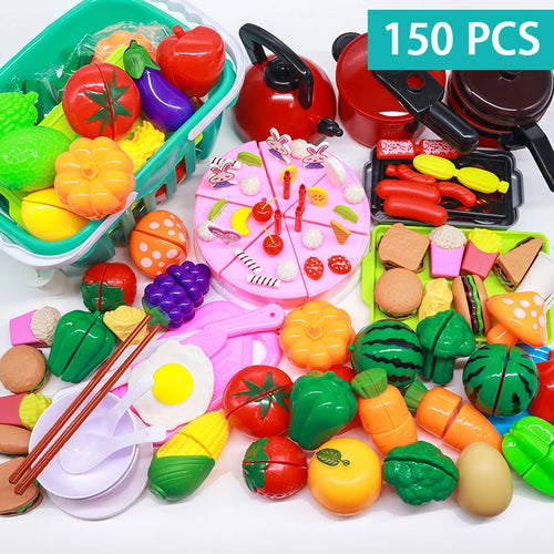 Cutting Play Food Toy for Kids Kitchen Pretend Fruit & Vegetable